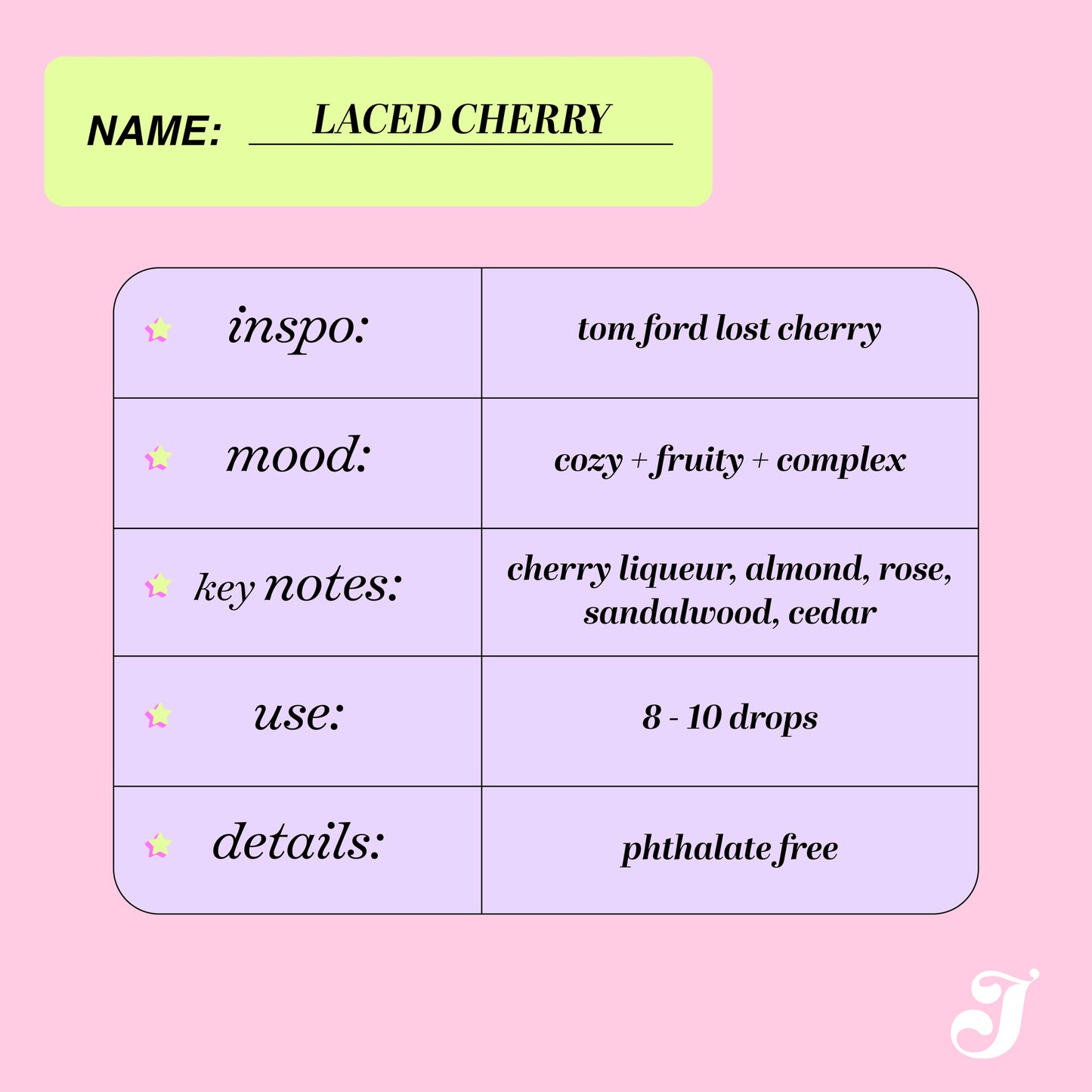 Tom Ford Lost Cherry Dupe | Dupe candles | Fragrance dupes | Tom Ford Dupe | Cherry diffuser oil made by Joocier, a woman owned candle and home fragrance brand.