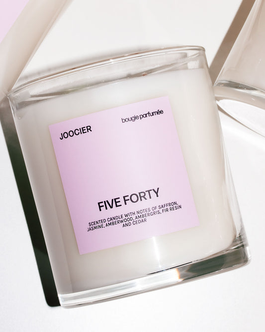 Five Forty candle inspired by Baccarat Rouge 540 fragrance